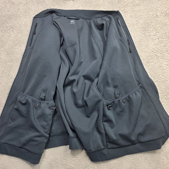 Apple Full Zip Jacket Size 2XLT Apple Logo Employee Blue Coat Zip Pockets - Picture 11 of 16